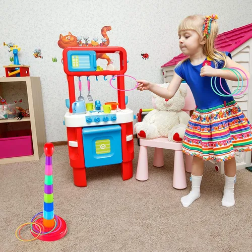 Miniatura 4 de Sumind Juego de 2 juegos de 18 pulgadas de plástico colorido para lanzar anillos deportivos para la mayoría de las edades