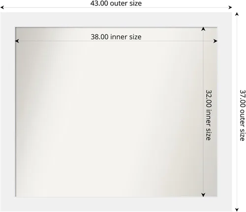 Miniatura 3 de Amanti Art Espejo personalizado, espejo de baño blanco Corvino, espejo de pared o espejo de tocador de baño sobre el fregadero (37 x 43 pulgadas)