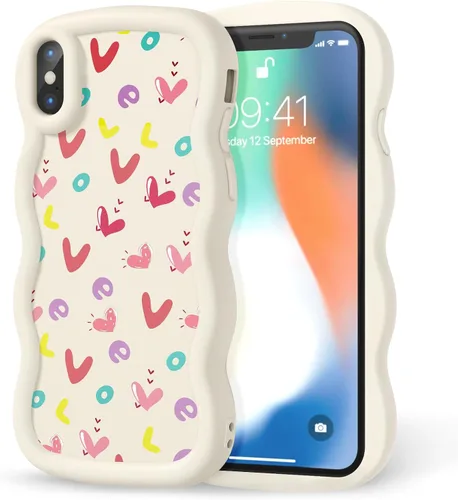 Miniatura 201 de Compatible con iPhone SE/8/7 Funda para Mujeres y Niñas, Marco Ondulado Rizado con Patrón Lindo, Estética Delgada Suave Silicona TPU Parachoques
