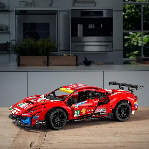 Miniatura 8 de LEGO Technic Ferrari 488 GTE "AF Corse #51" 42125 - Champion GT Series Sports Race Car, kit exclusivo de modelo coleccionable, juego