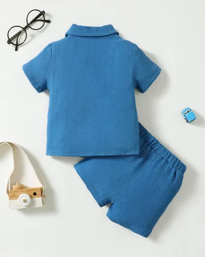 Miniatura 3 de Yhnslsf Ropa de verano para bebé, conjunto de pantalones cortos, camisa de manga corta para niños pequeños