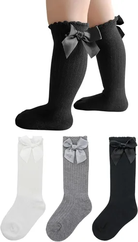 Miniatura 7 de Century Star Calcetines de bebé para niña, calcetines altos hasta la rodilla, calcetines antideslizantes para niños, calcetines de tubo