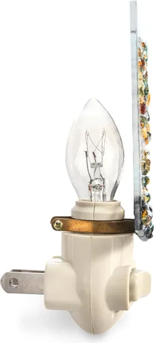 Miniatura 8 de J Devlin NTL 159-1. Luz nocturna de vidrio fusionado con forma de árbol. Handcrafted fused glass Autumn tree design Warm ambient glow Plug-in with