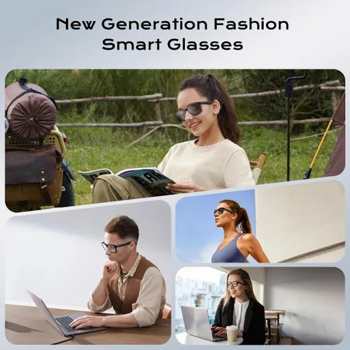 Miniatura 4 de Lentes inteligentes para mujeres y hombres, gafas Bluetooth con lentes fotocrómicas, micrófono y altavoces integrados, lente de luz anti-azul