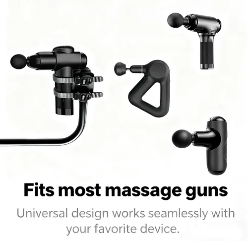 Miniatura 5 de Soporte ajustable para pistola de masaje con rango de longitud de 32 a 37 pulgadas para espalda, cuello y hombros, compatible con la mayoría