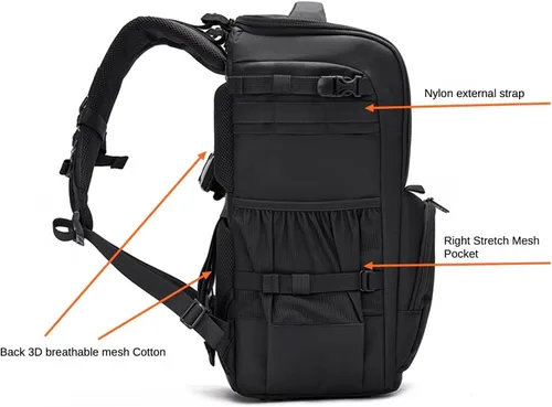 Miniatura 8 de ZZQ&CCF Mochila para cámara de lente de teleobjetivo para Canon RF 200-800/100-500, funda para lente Nikon Z 180-600, bolsa para cámara compatible