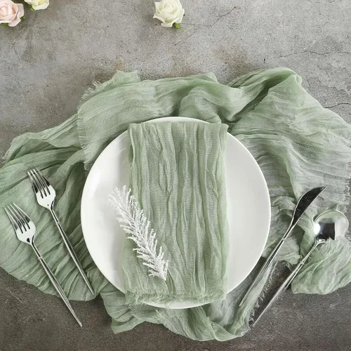 Miniatura 32 de Efavormart - Camino de mesa de gasa verde salvia de 10 pies, tela de gasa de 120 pulgadas para bodas de jardín botánico, eventos de primavera