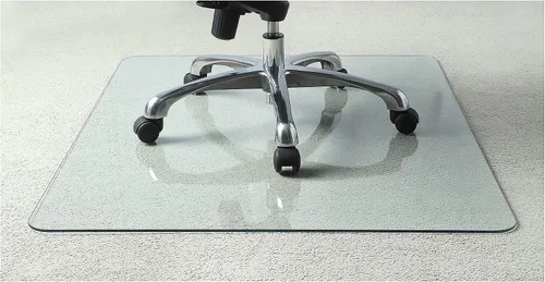 Miniatura 8 de Lorell Alfombrilla de vidrio templado para silla, 44 pulgadas de ancho x 50 pulgadas de profundidad x 0.25 pulgadas de grosor, transparente, 1 unidad