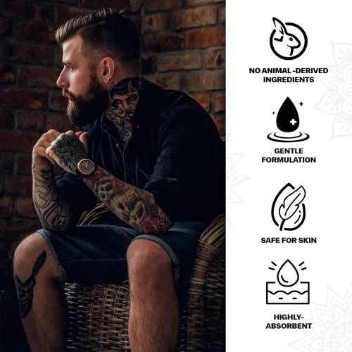 Miniatura 6 de VANERIA Loción para tatuajes, hidratante y curación para tatuajes, mantiene tu tinta con un aspecto fresco, el cuidado del tatuaje evita