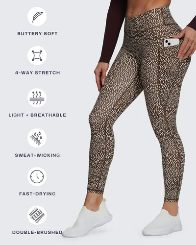 Miniatura 135 de Aoxjox Trinity - Pantalones de yoga de cintura alta con bolsillos para mujer, control de abdomen, cintura cruzada, leggings de entrenamiento suaves