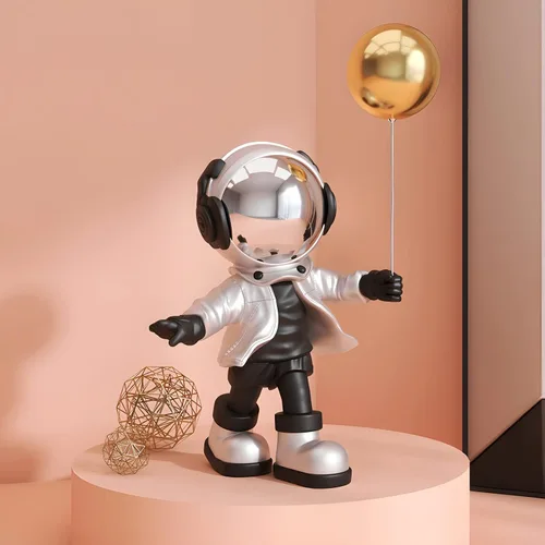 Miniatura 2 de Figura de astronauta, escultura de hombre espacial de resina con asa, para decoración de mesa del hogar, estantería, sala de estudio, decoración