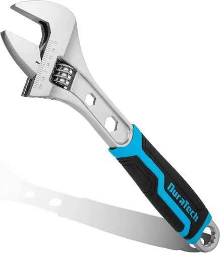 Miniatura 8 de DURATECH - Llave ajustable de 10 pulgadas, llave combinada 3 en 1 con extremo en caja/función hexagonal, acero CR-V, escalas métricas y SAE