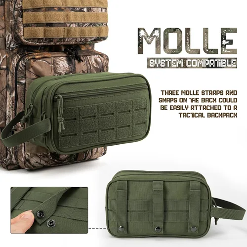 Miniatura 5 de QT&QY Neceser táctico para hombre, bolsa de higiene EDC herramienta militar Molle bolsas pequeñas Dopp Kit de afeitado para hombre Bolsas de ducha