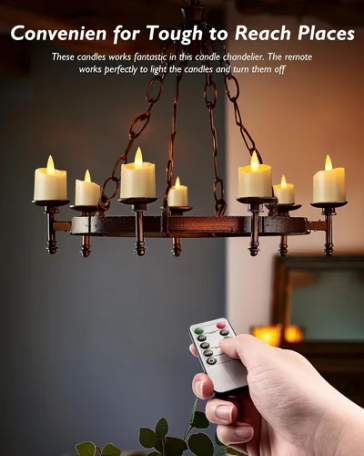Miniatura 7 de Homemory - Velas recargables sin llama, Velas votivas LED con temporizador de 2/4/6/8H, 6 piezas, velas de té operadas por batería con temporizador