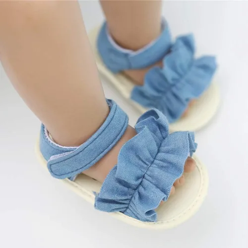 Miniatura 3 de COSANKIM Sandalias de verano para bebés y niñas con suela suave de flores, zapatos de vestir para cuna, recién nacidos, para recién nacidos