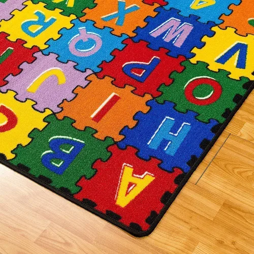 Miniatura 4 de champion rugs Kids/Baby Room/Daycare/Classroom/Playroom Sit Spot Area Rug Letters Numbers Puzzle Play Mat Fun Educational Non-Slip Gel Back
