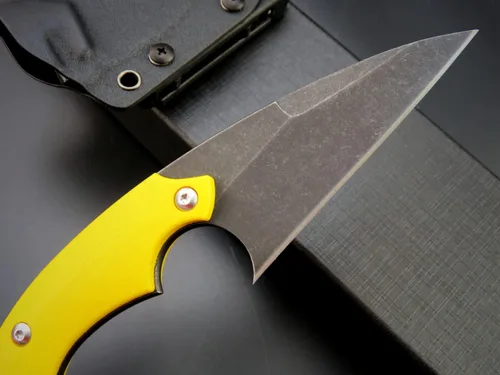 Miniatura 4 de C1118 Cuchillo de hoja fija, hoja D2 G10 mango EDC cuchillo de herramienta para acampar al aire libre, senderismo, pesca con funda kydex (amarillo)