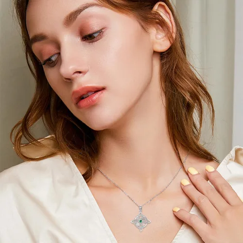 Miniatura 43 de YAFEINI Collar con dije de nudo de bruja de plata de ley, amuleto de bruja de cruz celta, regalo para mujer