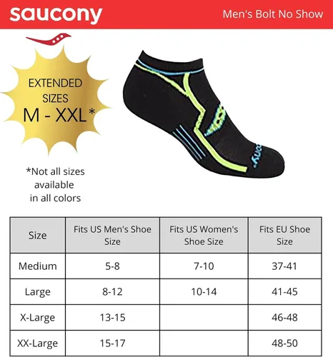 Miniatura 3 de Saucony Men's Bolt Rundry Performance No-Show Multi-Pack Socks
