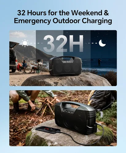 Miniatura 4 de Altavoz Bluetooth impermeable IPX7, 40 W (60 pico), altavoces inalámbricos portátiles con subwoofer, tiempo de reproducción de 32 horas, sonido