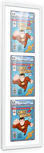 Miniatura 131 de Marco de cómic con paspartú para 8 CGC, CBCS o PGX Graded Comics - Marco de cómic blanco para cómics de 8.125 x 13 pulgadas Marco blanco