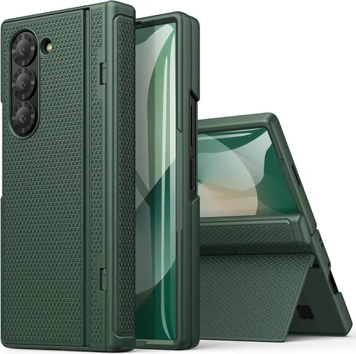 Miniatura 14 de BXYJY Funda para Samsung Galaxy Z Fold 6 con función atril, protector de pantalla frontal y protección de bisagra, ajuste delgado, resistente, duro
