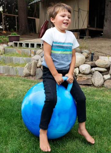 Miniatura 2 de AppleRound Hippity Hoppity Hopball con bomba, pelota de rebote para sentarse con asa, 18 pulgadas / 45 cm para niños de 3 a 7 años, colores de nube