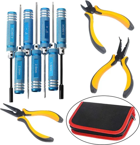 Miniatura 5 de ShareGoo 10 en 1 Destornilladores RC Kit de Alicates Hex Hexangular Juego de herramientas de reparación para RC Helicóptero Quadcopter Avión Coche