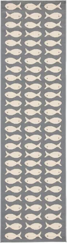 Miniatura 10 de SAFAVIEH Alfombra lavable para exteriores, colección Patio de 2.3 x 6.7 pies, color negro y beige, no desprende pelusa y fácil limpieza, ideal