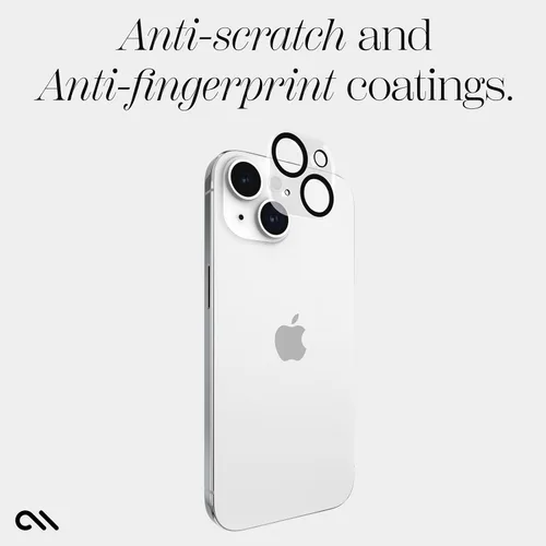 Miniatura 3 de Case-Mate Protector de lente de cámara con anillos de aluminio negro para iPhone 15 / iPhone 15 Plus - Doble vidrio templado - Tecnología
