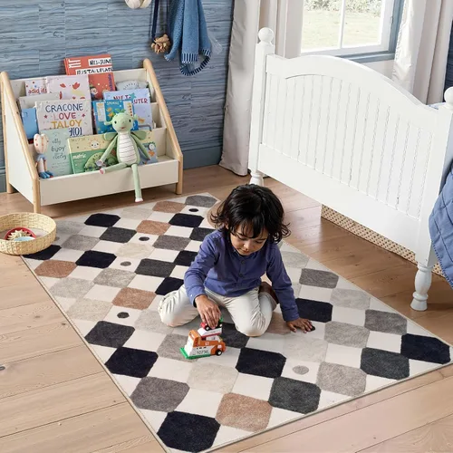 Miniatura 34 de jinchan Alfombra a rayas de 2 x 3 para entrada, alfombra de cocina, tapete pequeño, antideslizante, ligero, de bajo perfil, decoración para entrada