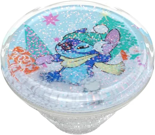 Miniatura 4 de PopSockets - Agarre para teléfono con soporte expandible, agarre adhesivo, Lilo & Stitch - Stitch Globo de Nieve Tidepool Sitch globo de nieve