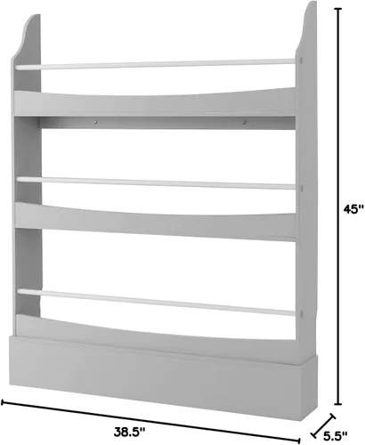Miniatura 2 de Tangkula Estantería para niños, estantería independiente de 4 niveles para libros, revistas y periódicos, 2 kits antivuelcos, organizador