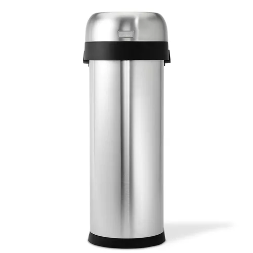 Miniatura 3 de simplehuman Papelera delgada con parte superior abierta de 50 litros / 13.2 galones, grado comercial, acero inoxidable cepillado de calibre pesado
