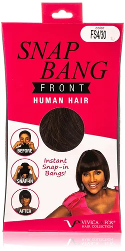 Miniatura 3 de Vivica A. Fox Flequillo frontal con broche, 100% cabello humano, flequillo con clip, flequillo frontal a presión para un peinado rápido, flequillo
