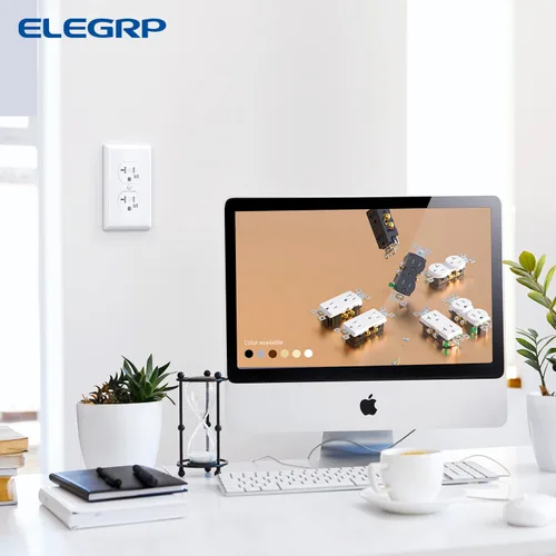 Miniatura 7 de ELEGRP Receptáculo dúplex de 20 amperios y 125 V, toma de corriente eléctrica estándar, resistente a manipulaciones TR y resistente a la intemperie