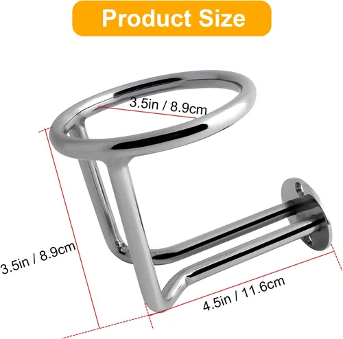 Miniatura 3 de Soporte para vasos de acero inoxidable de grado 304 para barco, resistente, para bebidas acuáticas, yates marinos, camiones (1 unidad)