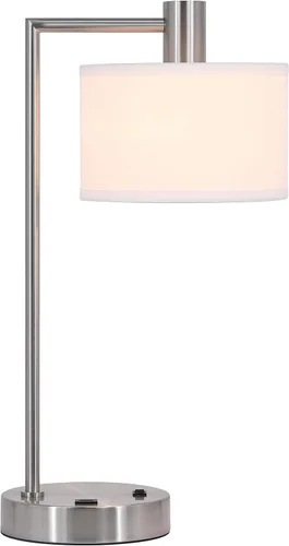 Miniatura 9 de XiNBEi Lighting XB-TL1230-DB - Lámpara de mesa con pantalla de tela, moderna lámpara de hierro con acabado de bronce oscuro para dormitorio, sala