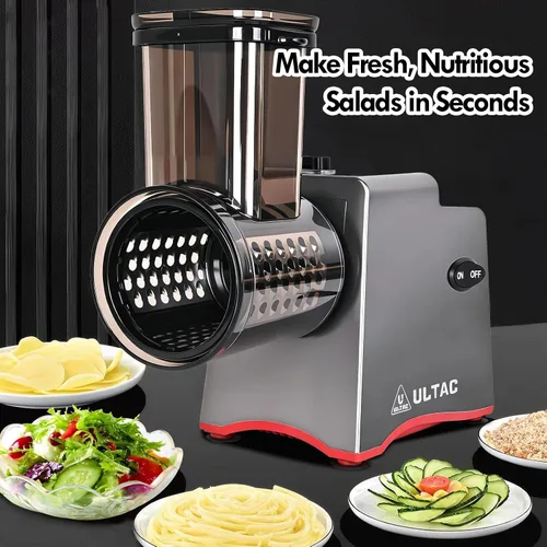 Miniatura 3 de Rallador eléctrico de queso, rallador eléctrico de 250 W para bloque de queso con 7 cuchillas diferentes, triturador eléctrico de queso, máquina