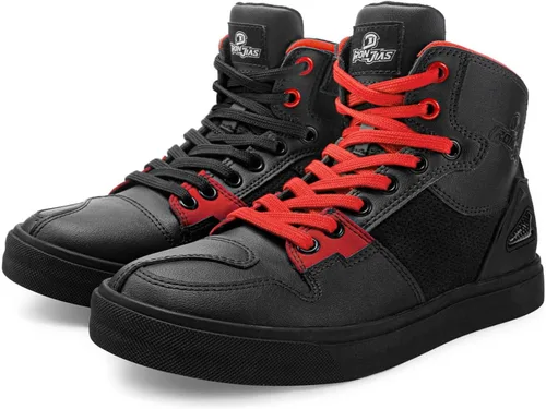 Grapelet Zapatos de motocicleta para hombre, antideslizantes, botas protectoras de motocross con cremallera lateral, soporte de tobillo, color