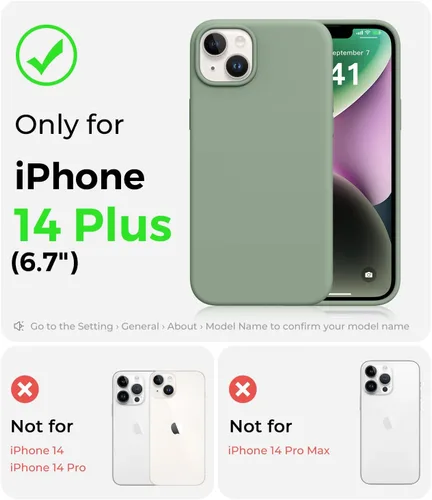 Miniatura 2 de AOTESIER Compatible con iPhone 14 Plus Funda, Silicona de Grado Alimenticio de Cuerpo Completo Resistente al Desgaste, Protección Anticaídas