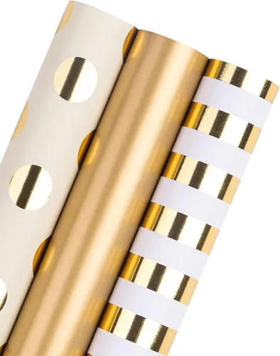Miniatura 20 de WRAPAHOLIC - Papel de regalo para baby shower con diseño de oso - Rollo mini - 3 rollos - 17 pulgadas x 120 pulgadas - Papel de regalo con lazo