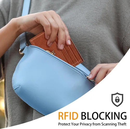 Miniatura 89 de SEAVILIA Tarjetero llavero cartera para mujer con ventana de identificación RFID monedero regalo abeja delgada minimalista pequeña cartera