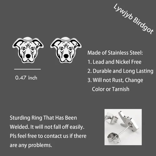 Miniatura 2 de Lywjyb Birdgot Aretes de perro American Pitbull Pitbull Pitbull, regalo para mujeres y novias