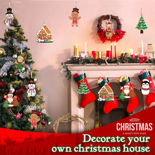 Miniatura 6 de LINAYE Adornos de Navidad para niños y bebés, 24 piezas. Kit de manualidades para hacer tu propio adorno de Navidad. Ideal para bolsas de regalo