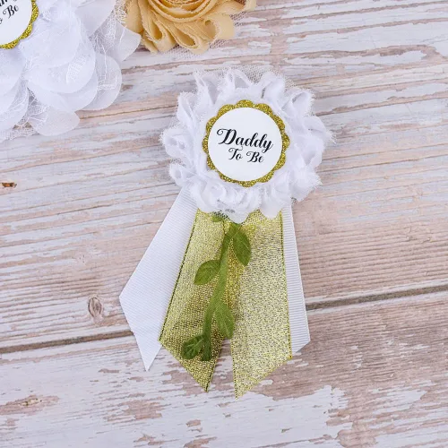 Miniatura 29 de Faja de maternidad para baby shower, juego de pines de ramillete para mamá para ser papá para ser padre (girasol amarillo)