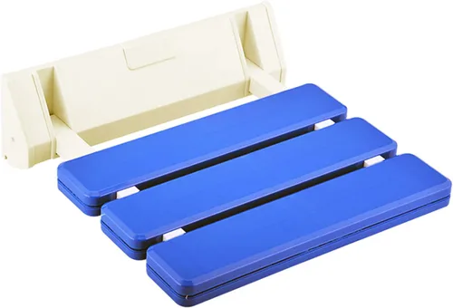 Asiento de ducha plegable Baño Drop-Leaf Taburete de pared (azul)