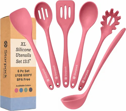 Miniatura 10 de Starpack 'Like a Boss' XL - Juego de utensilios de cocina de silicona prémium (6 piezas) de 13 pulgadas, utensilios de cocina resistentes al calor
