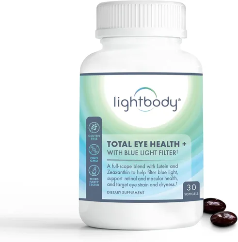 Lightbody Total Eye Health+ - Suplementos oculares de luteína y zeaxantina con extractos de plantas para bienestar visual y comodidad diaria,