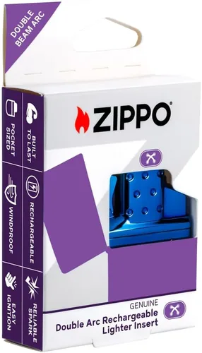 Miniatura 4 de Zippo Encendedor recargable de doble arco azul pulido - Uso diario, al aire libre, encendedores abatibles de camping